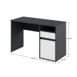PC asztal, grafit/fehér, BILI NEW