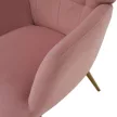 Fotel lábtartóval, rózsaszín Velvet szövet/tölgy, HABEN