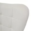 Fotel lábtartóval, fehér Velvet szövet/fekete, HABEN