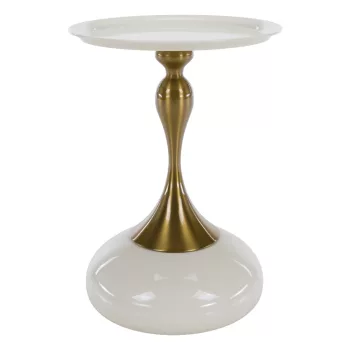 Kisasztal, fehér Ivory/arany, FEJ