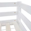 Emeletes ágy, 90x200, tömör fa, fehér, INEZA