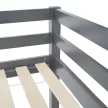 Emeletes ágy, 90x200, tömör fa, szürke, INEZA