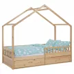 Montessori ágy, 90x200, természetes, tömör, BIANKA