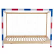 Montessori ágy, természetes/fehér/kék/piros, 90x200, FUTAL
