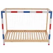 Montessori ágy, természetes/fehér/kék/piros, 90x200, FUTAL