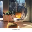 Függő fotel, átlátszó/arany/fehér, BUBBLE NEW TYP 1