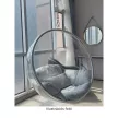Függő fotel, átlátszó/arany/fehér, BUBBLE NEW TYP 1