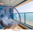 Függő fotel, átlátszó/arany/rózsaszín, BUBBLE NEW TYP 1