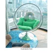 Függő fotel állvánnyal, átlátszó/arany/szürke, BUBBLE NEW TYP 2