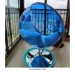 Függő fotel állvánnyal, átlátszó/ezüst/szürke, BUBBLE NEW TYP 2