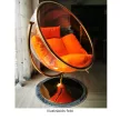 Függő fotel állvánnyal, átlátszó/ezüst/szürke, BUBBLE NEW TYP 2