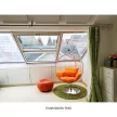 Függő fotel állvánnyal, átlátszó/ezüst/szürke, BUBBLE NEW TYP 3