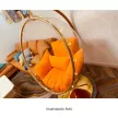 Függő fotel állvánnyal, átlátszó/ezüst/szürke, BUBBLE NEW TYP 3