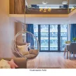 Függő fotel, átlátszó/arany/szürke, BUBBLE NEW TYP 1