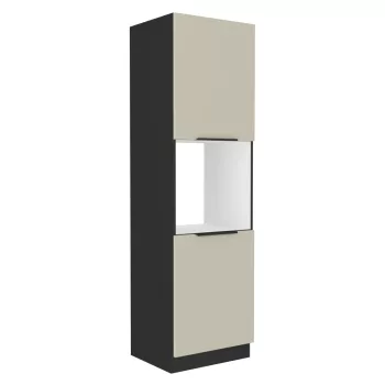   Magas szekrény sütőhöz, kasmír/fekete, ARAKA 60 DP-210 2F