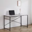 Íróasztal, fehér/fekete, 120x60 cm, MELLORA