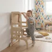 Montessori tanulótorony 3 az 1-ben táblával, természetes, MAGAN