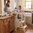 Montessori tanulótorony 3 az 1-ben táblával, természetes, MAGAN