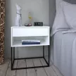 Éjjeliszekrény/kisasztal, fehér/fekete, ARTI TYP 2