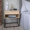 Éjjeliszekrény/kisasztal, artisan tölgy/fekete, ARTI TYP 2