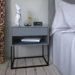 Éjjeliszekrény/kisasztal, grafit/fekete, ARTI TYP 2