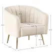 Design fotel, bézs Velvet szövet/gold króm-arany, BAGY