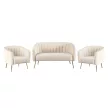 Design kétszemélyes kanapé, bézs Velvet szövet/gold króm-arany, BAGY