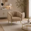 Design fotel, barna Velvet szövet/gold króm-arany, BAGY