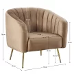Design fotel, barna Velvet szövet/gold króm-arany, BAGY