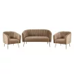 Design kétszemélyes kanapé, barna Velvet szövet/gold króm-arany, BAGY