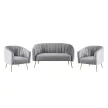 Design fotel, szürke Velvet szövet/gold króm-arany, BAGY