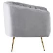 Design fotel, szürke Velvet szövet/gold króm-arany, BAGY