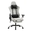 Irodai/gamer szék, fehér/fekete, teherbírás 150 kg, PAPIBAS