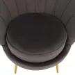 Art-deco stílusú fotel, szürkésbarna Velvet szövet/gold arany króm, NOBLEO