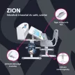 Növekvő íróasztal és szék, szürke/fehér, set ZION