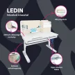Növekvő íróasztal, natúr/fehér, LEDIN