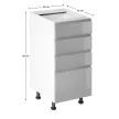 Alsószekrény, fehér/szürke extra magasfényű HG, AURORA D40S4
