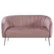Design kétszemélyes kanapé, rózsaszín Velvet szövet/króm-ezüst, BAGY