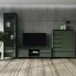 TV-asztal, smoke zöld/fekete, LONGY RTV1K2So