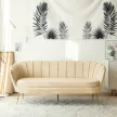 Luxus kanapé, 3 személyes, bézs Velvet szövet/arany, Art-deco, NOBLEO TYP 2