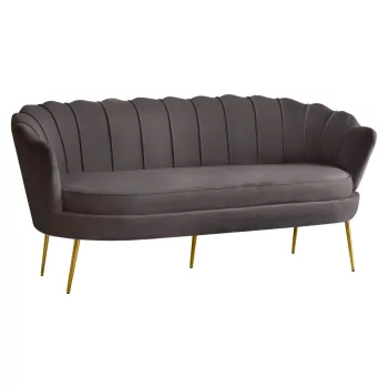   Luxus kanapé, 3 személyes, szürkésbarna Velvet szövet/arany, Art-deco, NOBLEO TYP 2