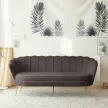 Luxus kanapé, 3 személyes, szürkésbarna Velvet szövet/arany, Art-deco, NOBLEO TYP 2