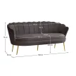Luxus kanapé, 3 személyes, szürkésbarna Velvet szövet/arany, Art-deco, NOBLEO TYP 2