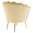 Art-deco stílusú fotel, bézs Velvet szövet/gold arany króm, NOBLEO
