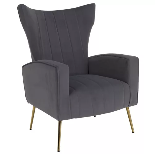 Relaxfotel, szürke Velvet szövet, BARET