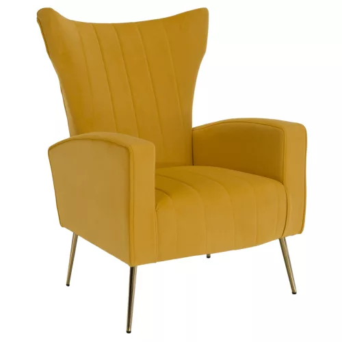 Relaxfotel, sárga Velvet szövet, BARET