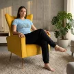 Relaxfotel, sárga Velvet szövet, BARET