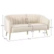 Design 3-as ülés kanapé, bézs Velvet szövet/gold króm-arany, BAGY