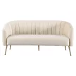 Design 3-as ülés kanapé, bézs Velvet szövet/gold króm-arany, BAGY