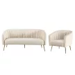 Design 3-as ülés kanapé, bézs Velvet szövet/gold króm-arany, BAGY